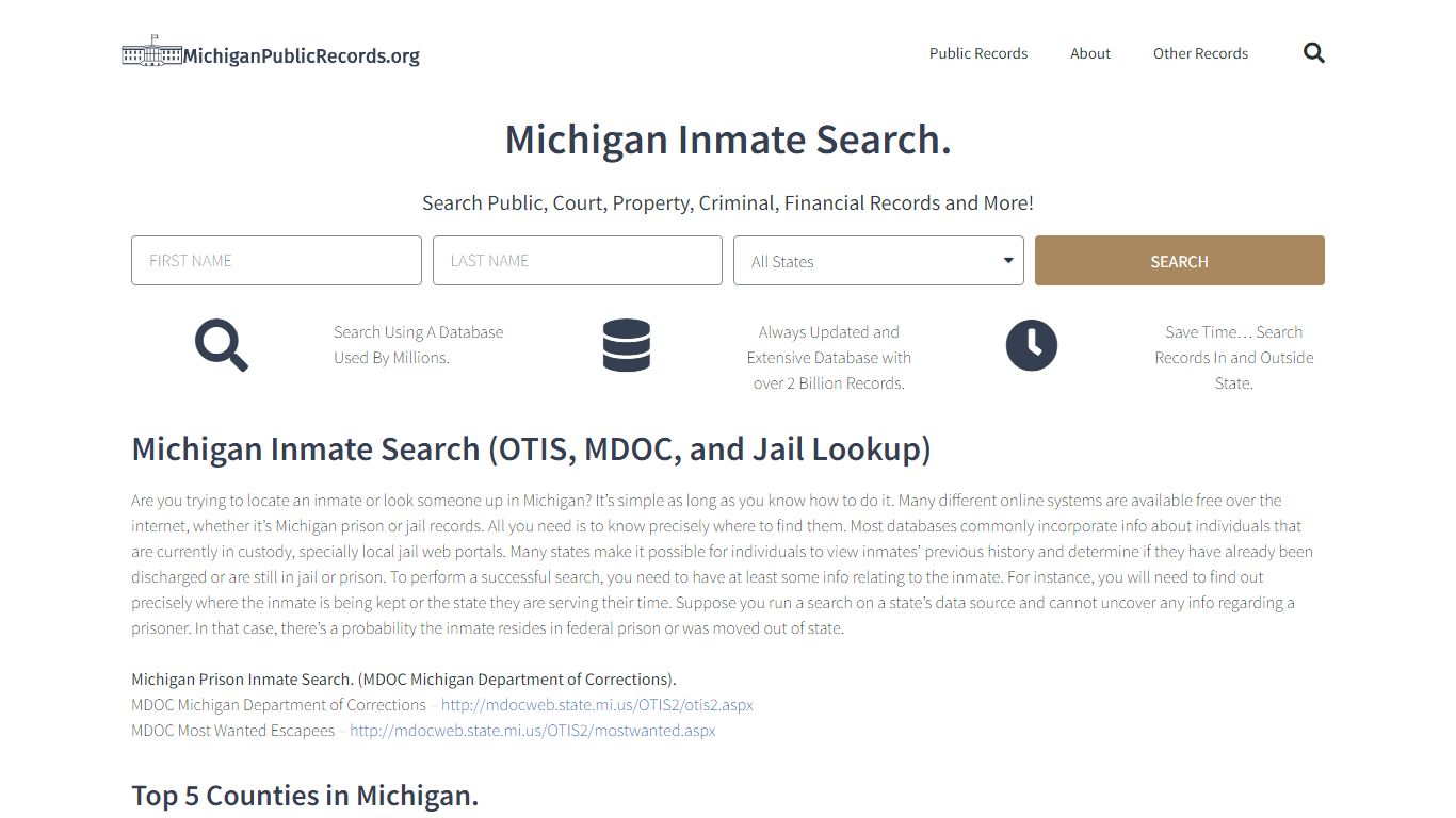 Michigan Inmate Search (OTIS and MDOC ...